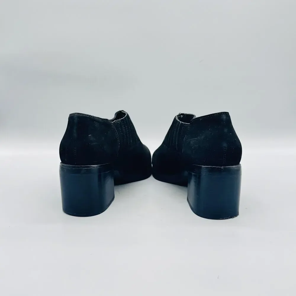 Jeffrey Campbell Boots Womens 7.5 Black Suede Ankle Block Heel Booties Shoes